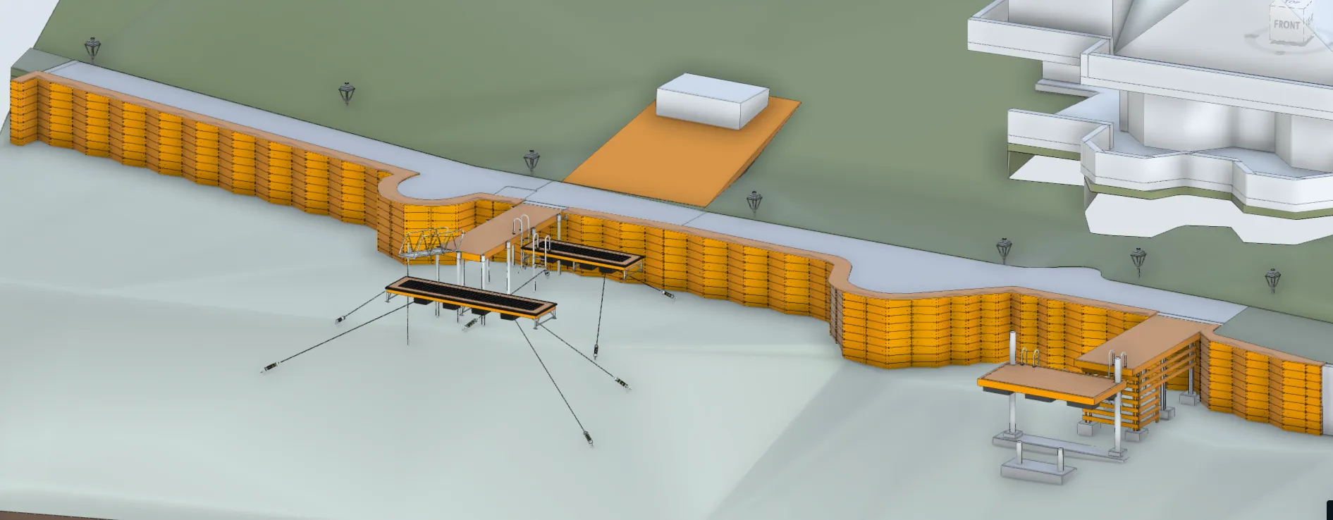 Revit rendering of a regenerative shoreline project at Lake Cushman in Washington.